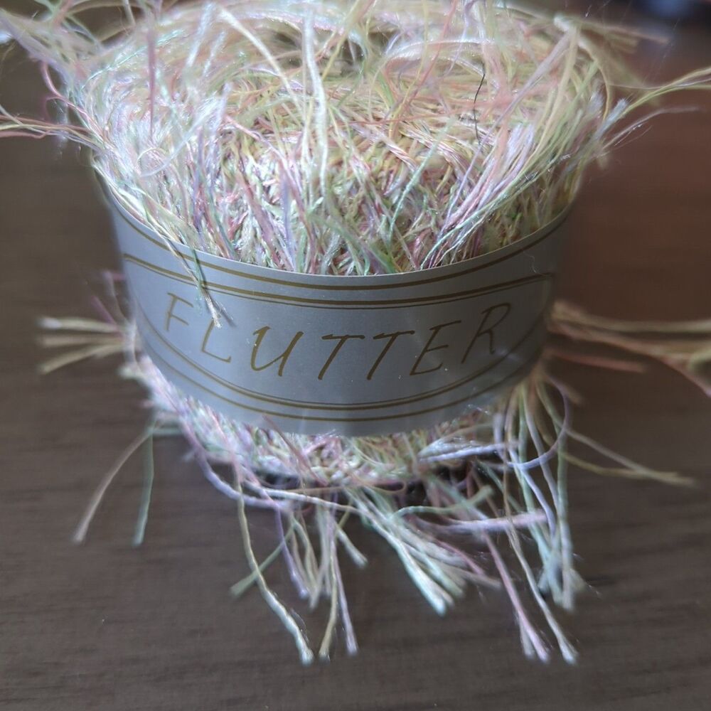 Flutter Eyelash Yarn Color #57 White Multi Pastel